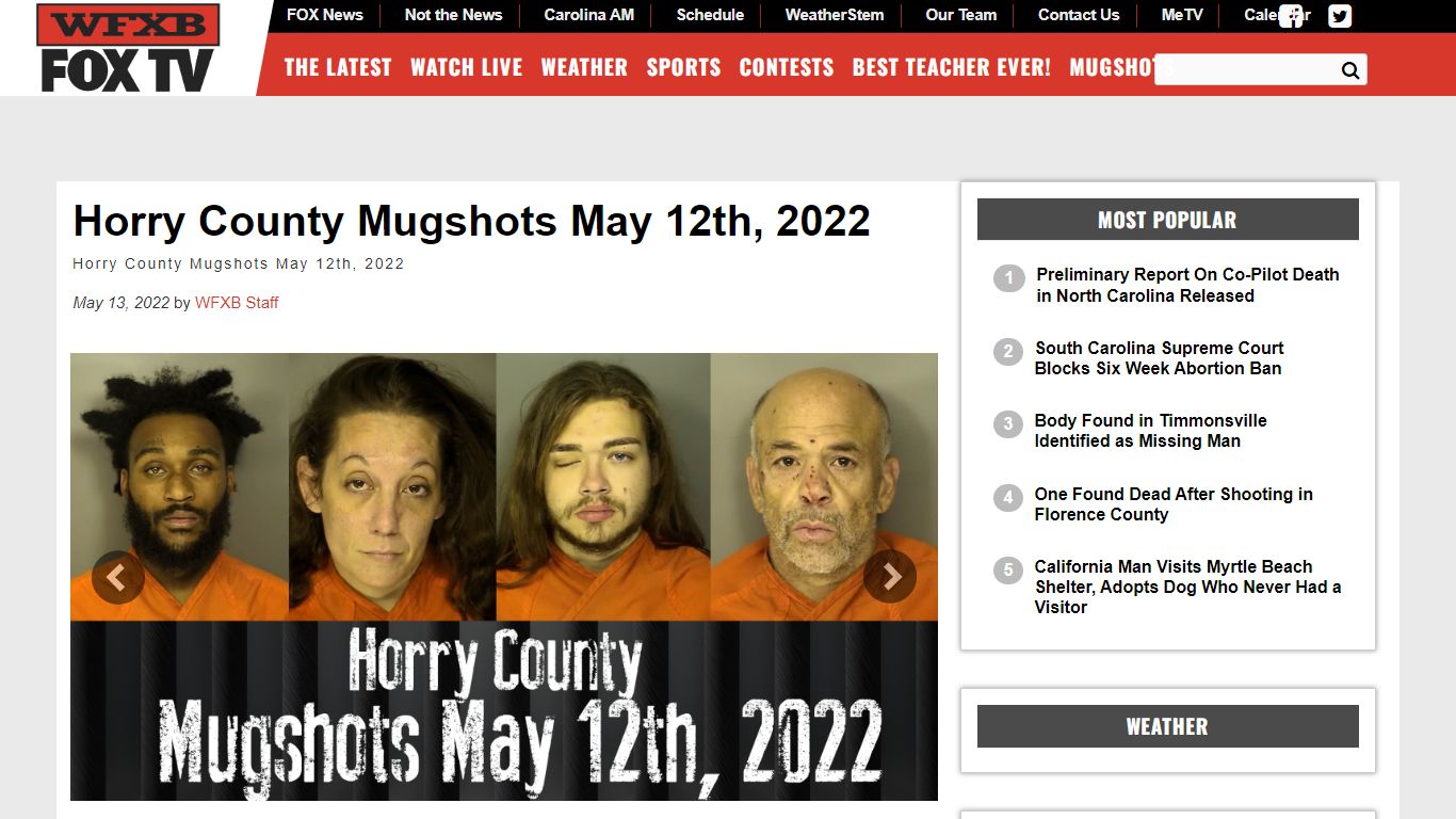 Horry County Mugshots May 12th, 2022 - WFXB