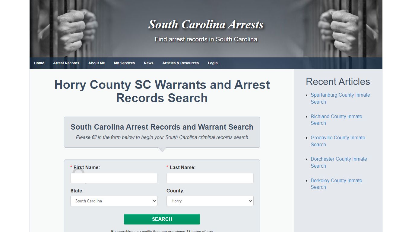 Horry County SC Warrants and Arrest Records Search